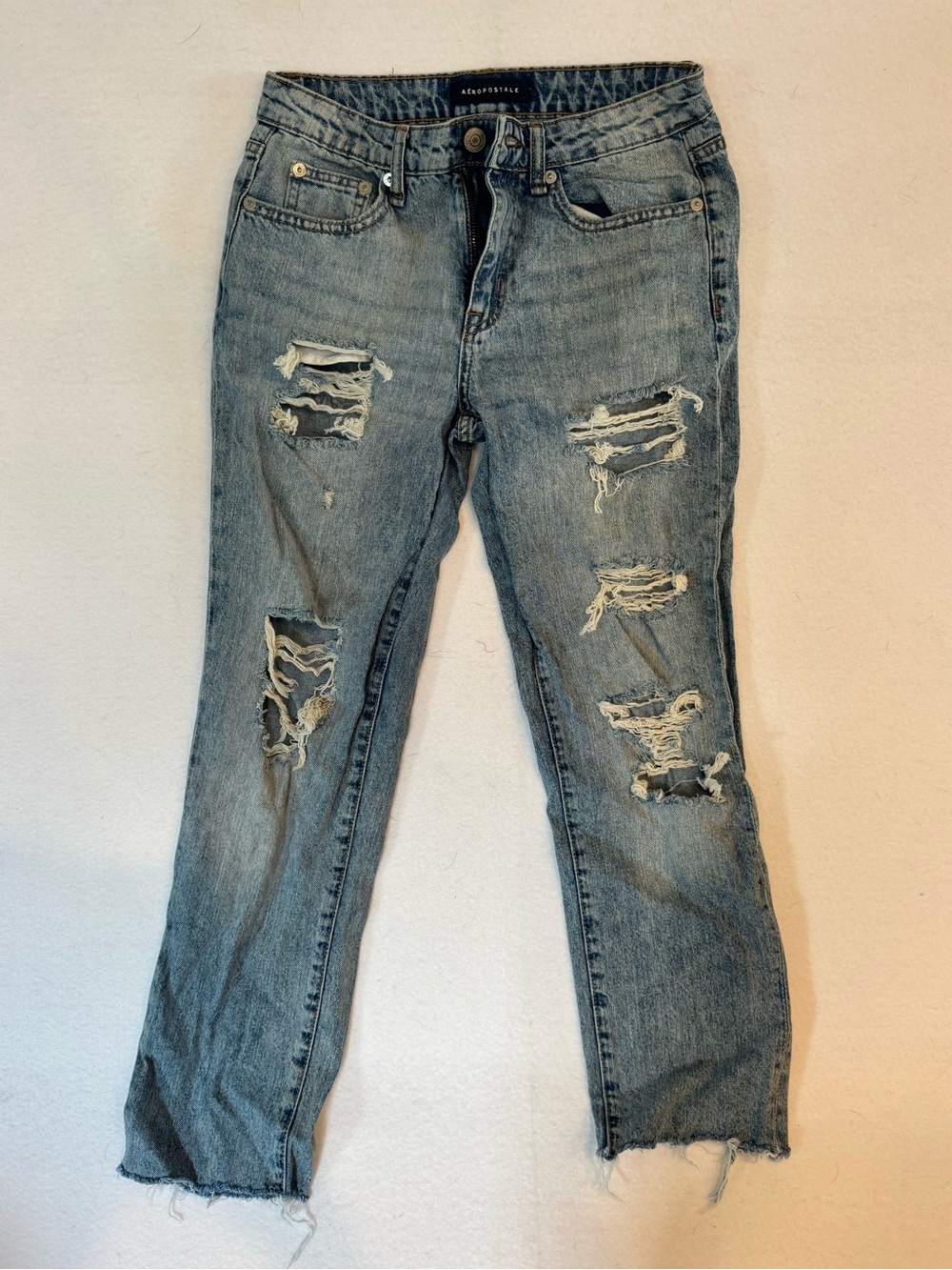 Aeropostale Light Blue Distressed Boyfriend Jeans